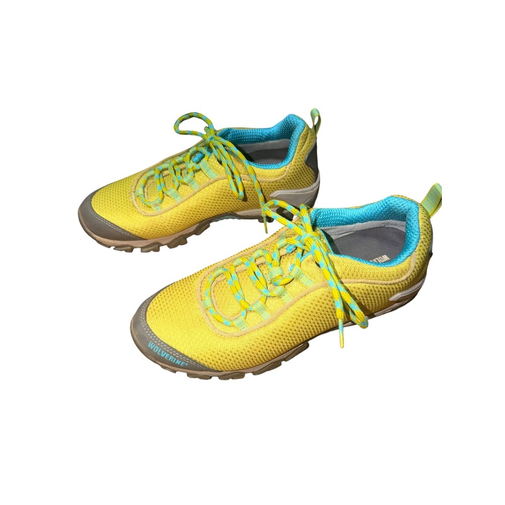 Wolverine Hiking Shoes Women 10 Yellow Turquoise Good Mesh OrthoLite W20045